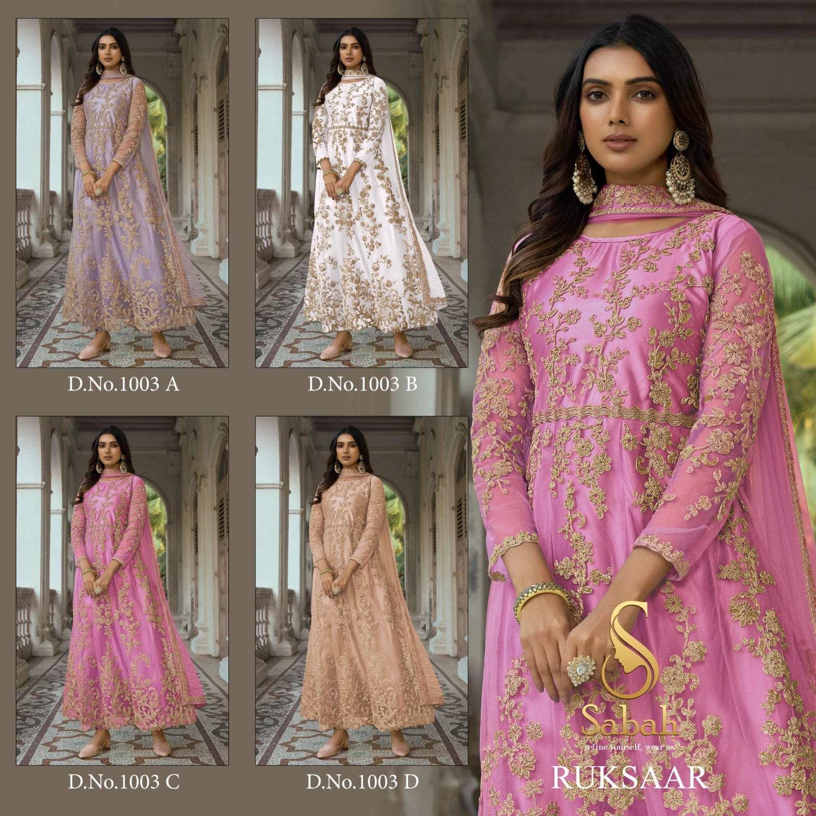 Sabah Ruksaar 1003 Colour Heavy Butterfly Net Wholesale Designer Salwar Suit Catalog — Wholesale Salwar Suits, MPA wholesale from Surat — view 5